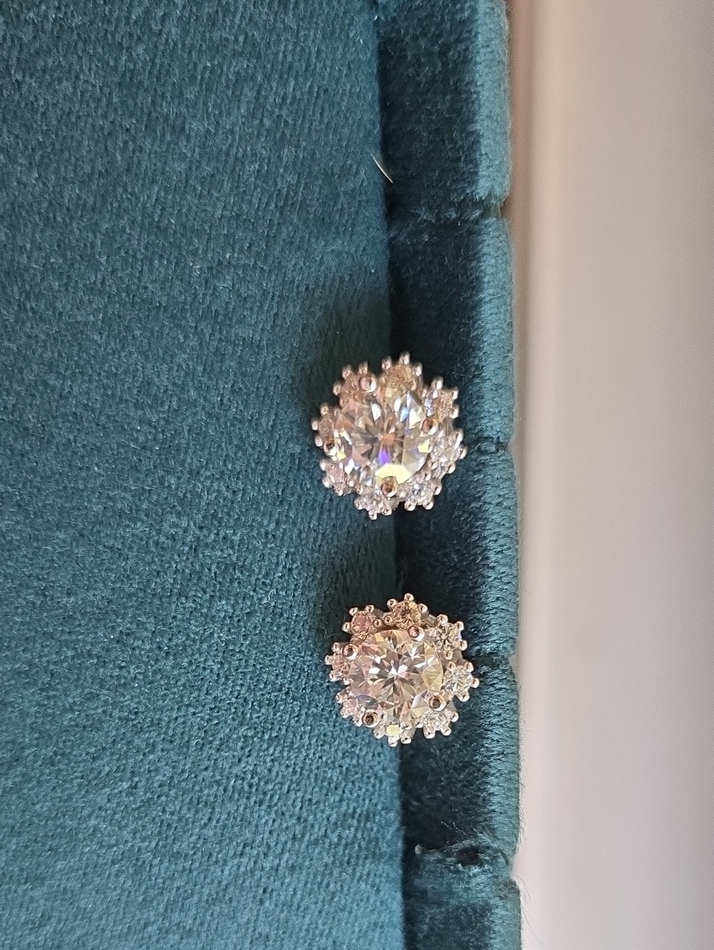 Moissanite Cluster Stud Earrings - Sterling Silver (S925)